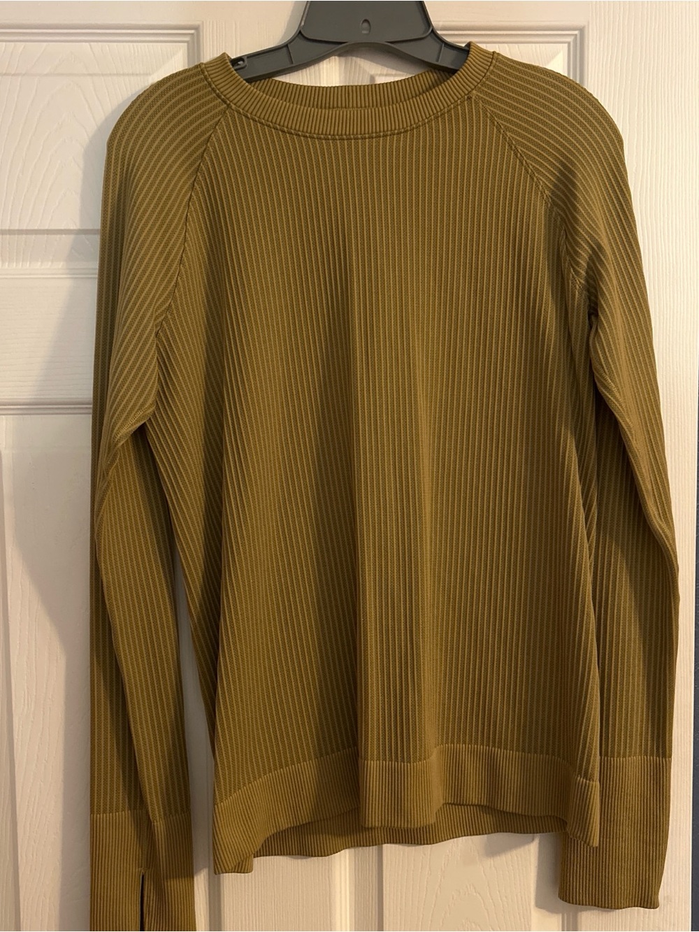 lululemon athletica Olive Green Ribbed Long Sleeve Tee